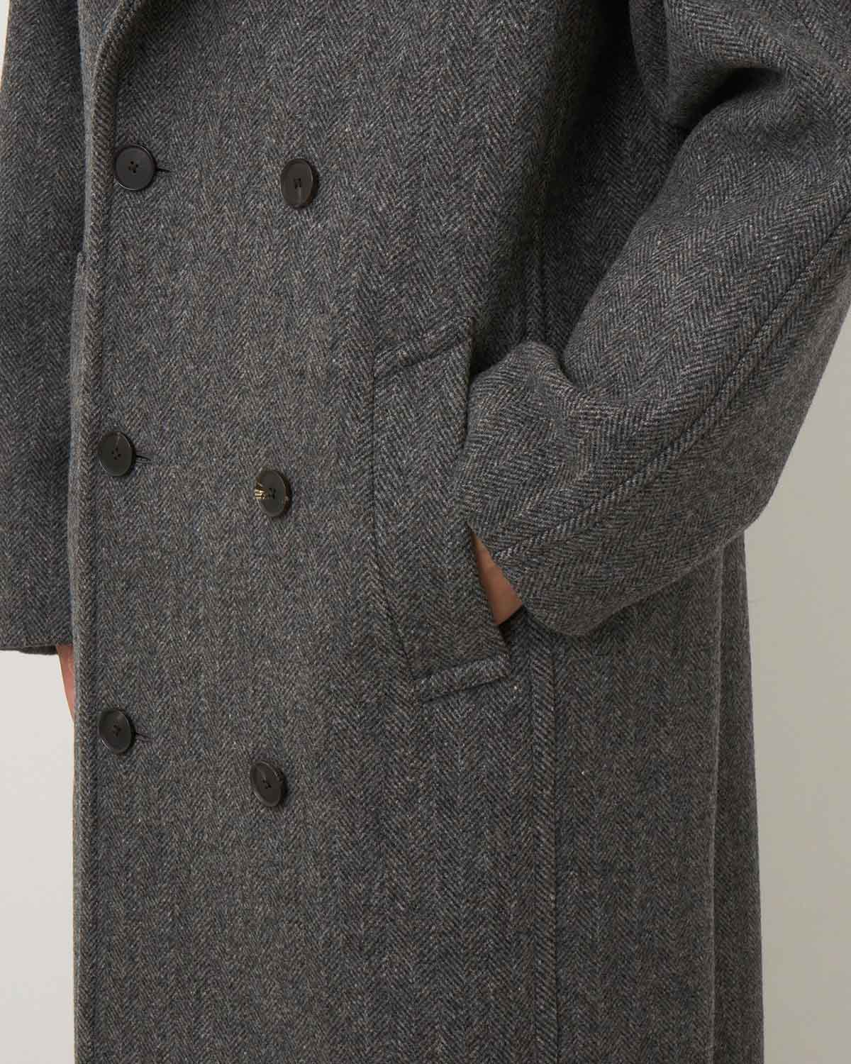 SHETLAND WOOL DOUBLE CLOTH COAT