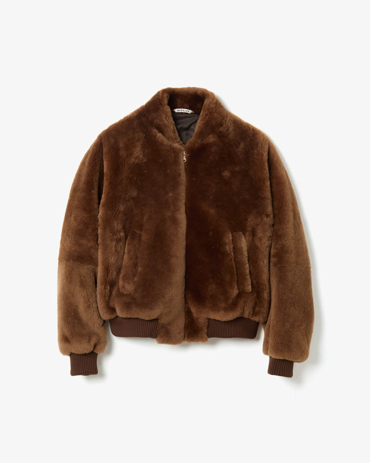 STRAIGHT MERINO MOUTON FUR ZIP BLOUSON