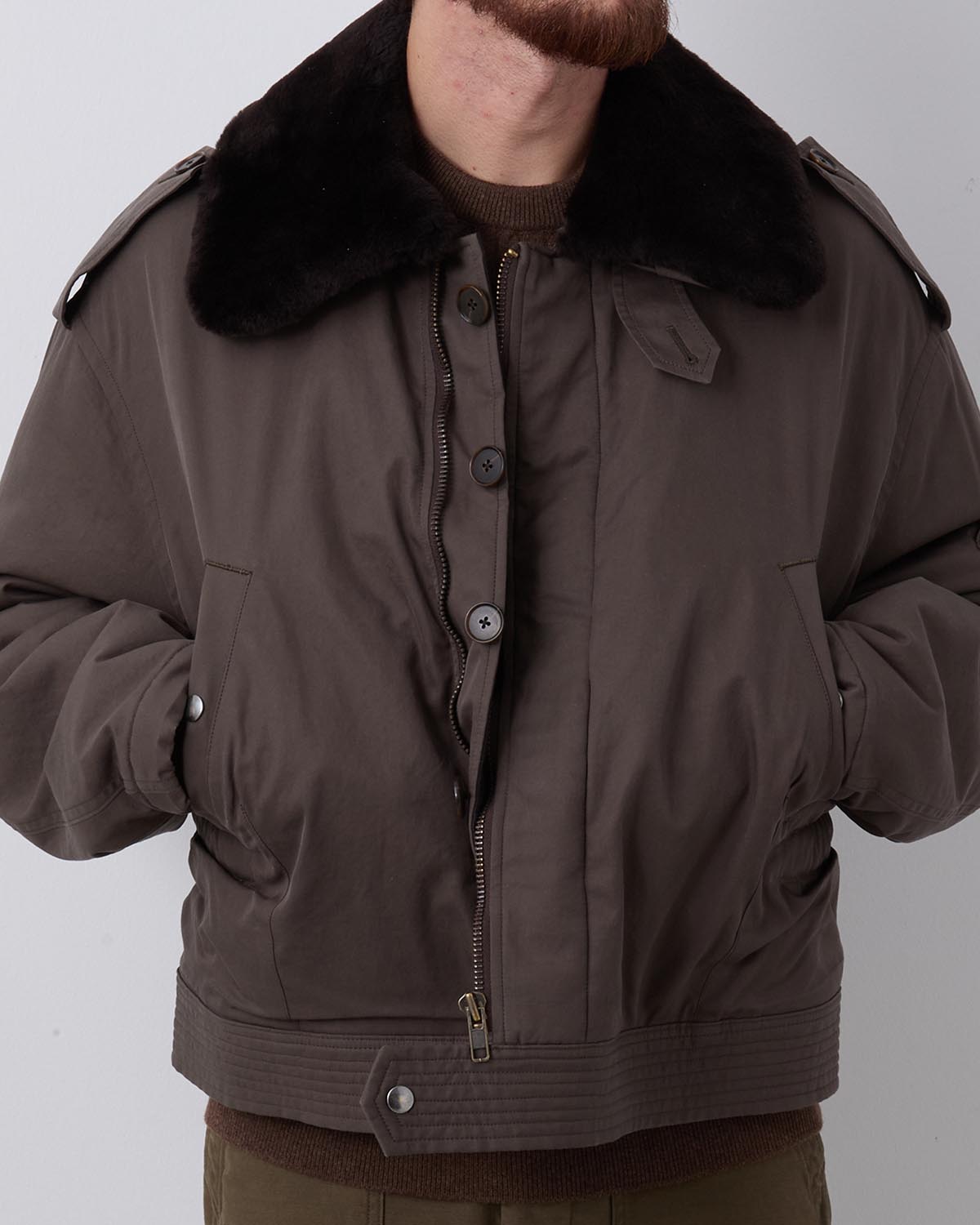 WASHED FINX COTTON GABARDINE FLIGHT BLOUSON