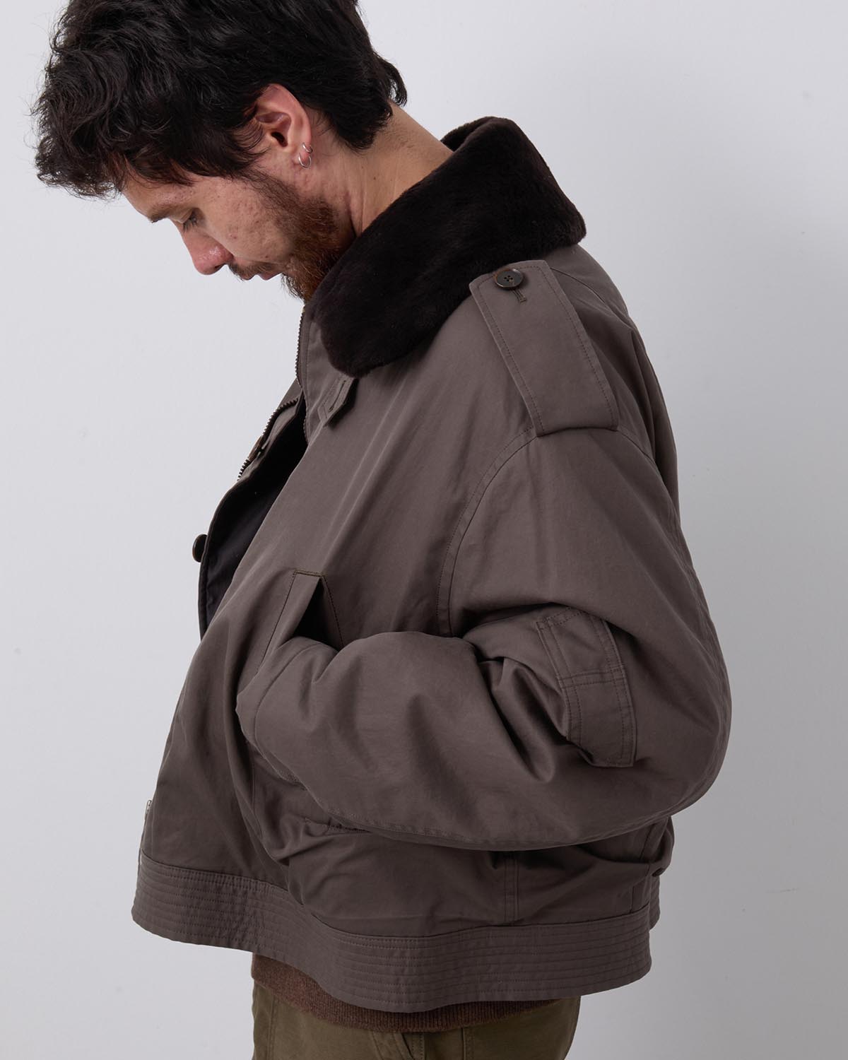 WASHED FINX COTTON GABARDINE FLIGHT BLOUSON
