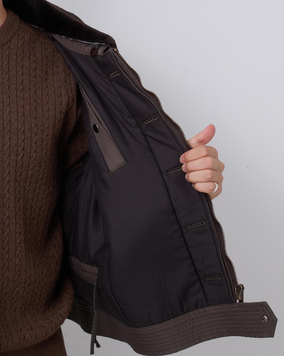 WASHED FINX COTTON GABARDINE FLIGHT BLOUSON