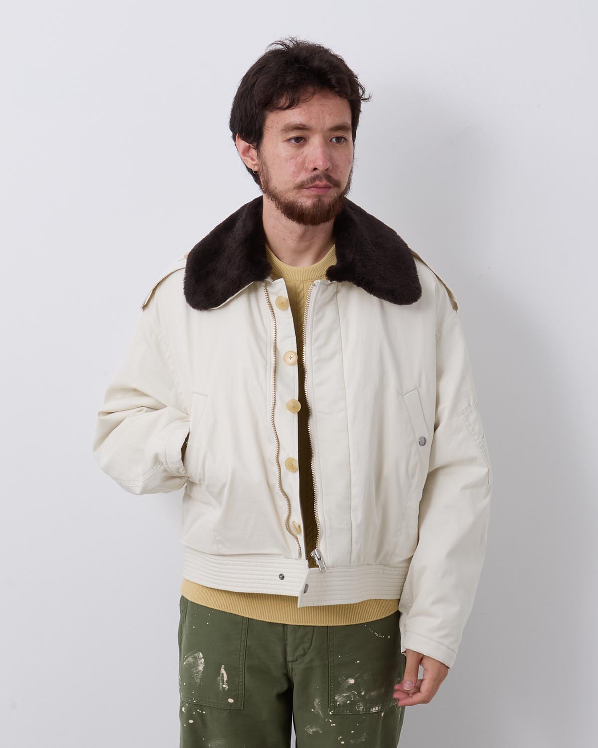WASHED FINX COTTON GABARDINE FLIGHT BLOUSON