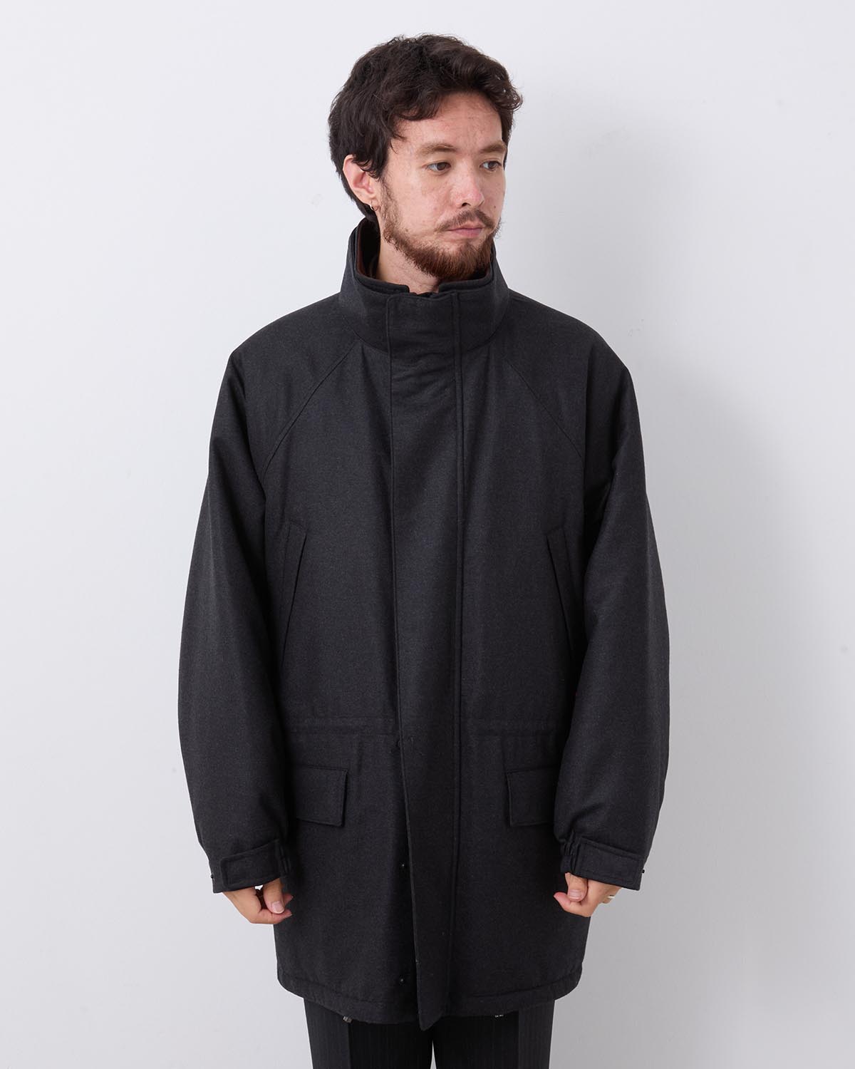WOOL FULLING FLANNEL PADDED OVER BLOUSON