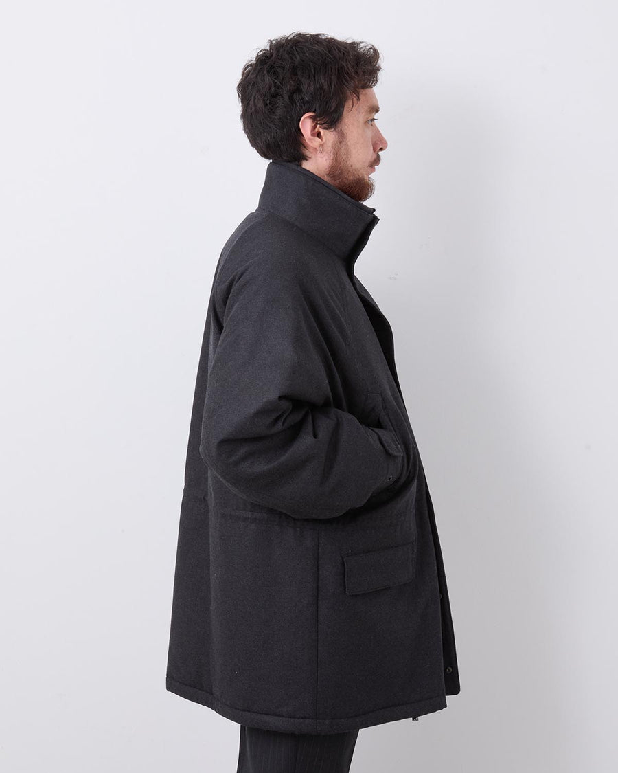 WOOL FULLING FLANNEL PADDED OVER BLOUSON – COVERCHORD