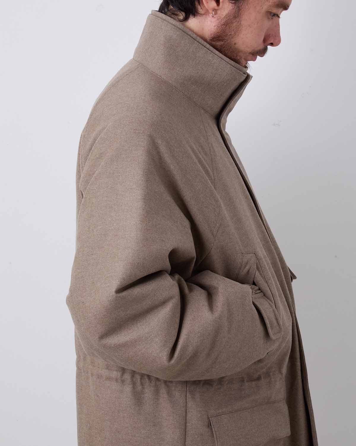 WOOL FULLING FLANNEL PADDED OVER BLOUSON