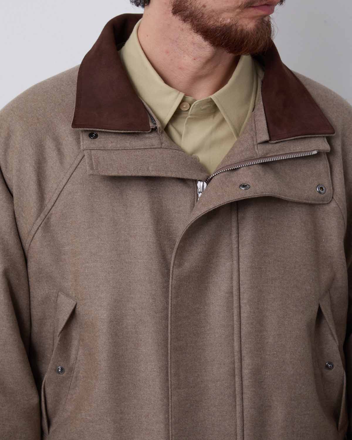WOOL FULLING FLANNEL PADDED OVER BLOUSON