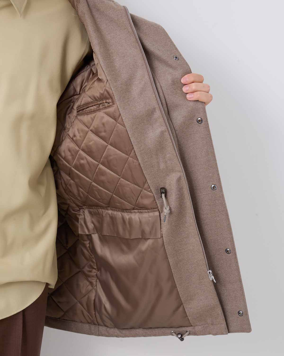 WOOL FULLING FLANNEL PADDED OVER BLOUSON