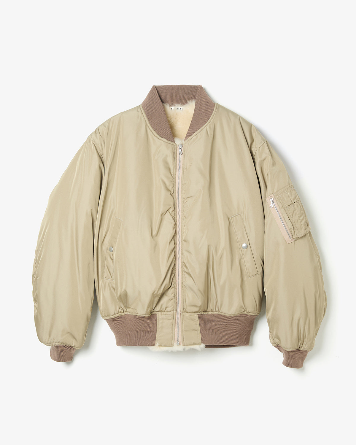 SILK TWILL FLIGHT BLOUSON / MERINO MOUTON LINING