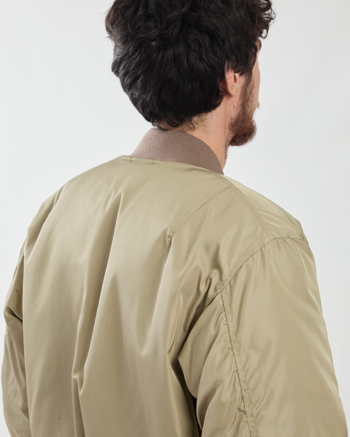 SILK TWILL FLIGHT BLOUSON / MERINO MOUTON LINING