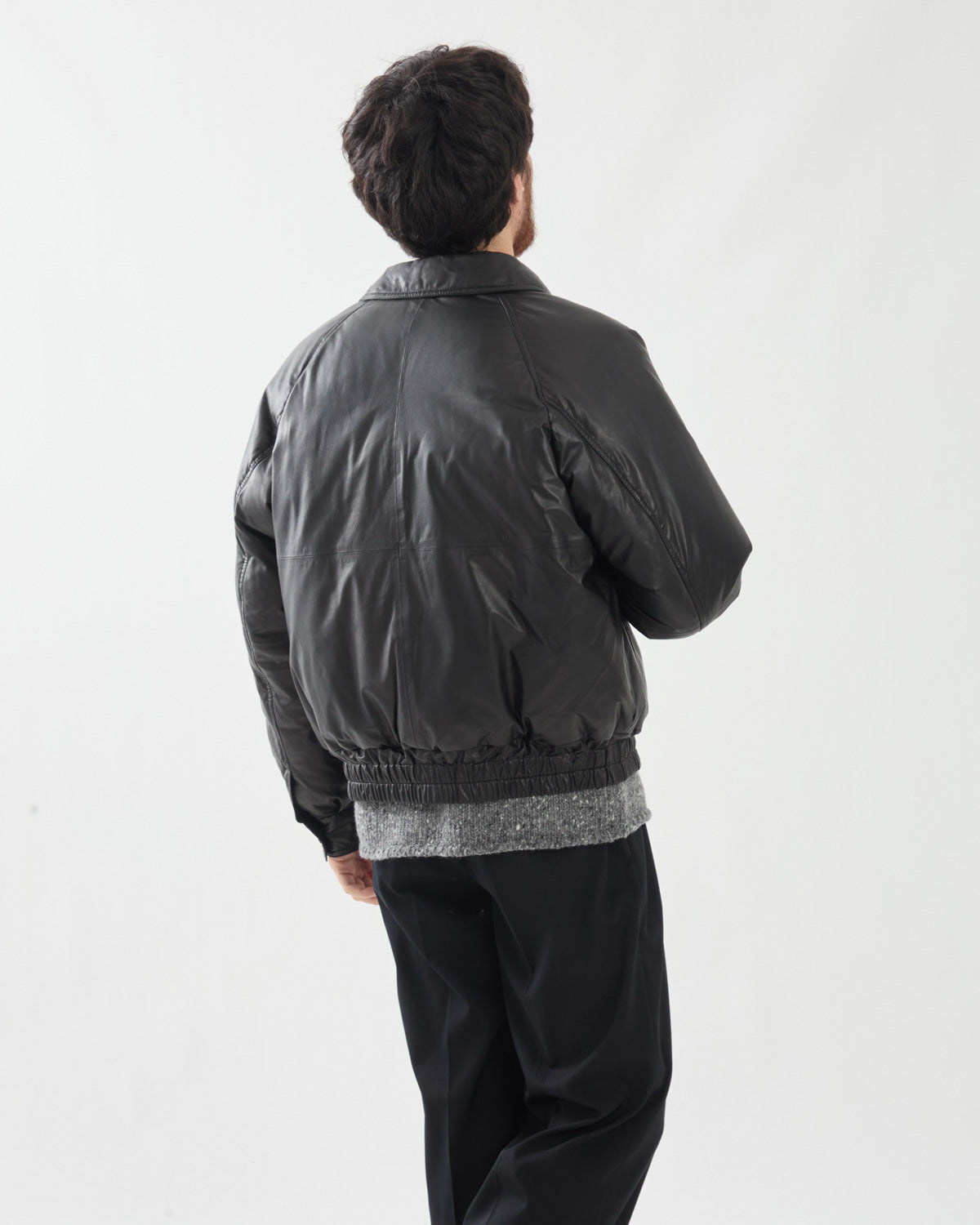 FINE CALF LEATHER DOWN BLOUSON