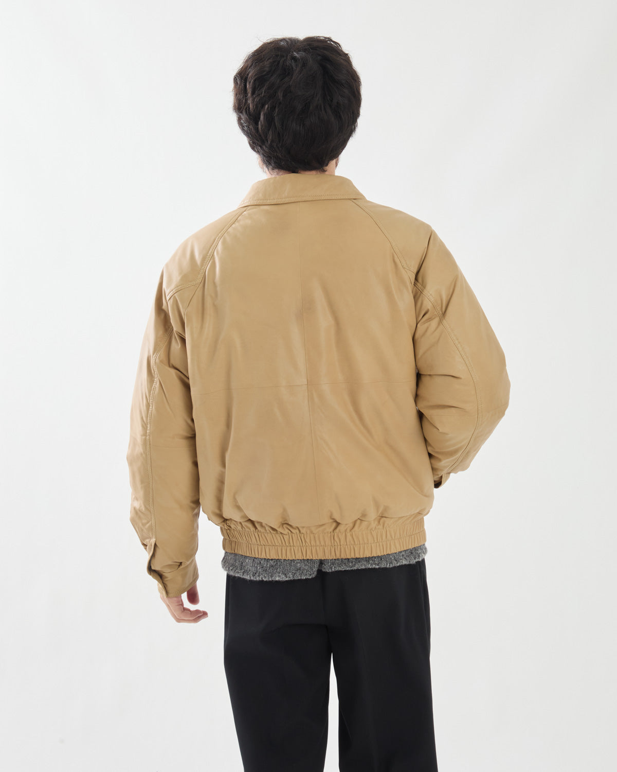 FINE CALF LEATHER DOWN BLOUSON