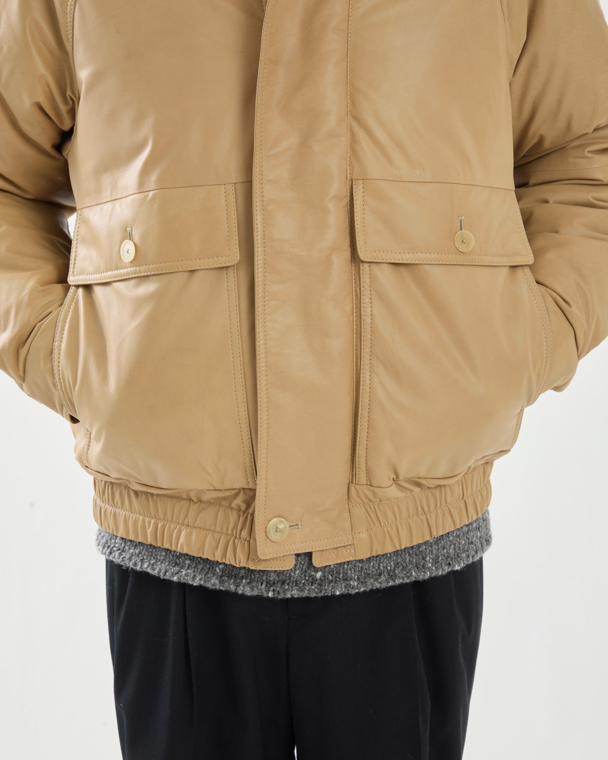 FINE CALF LEATHER DOWN BLOUSON