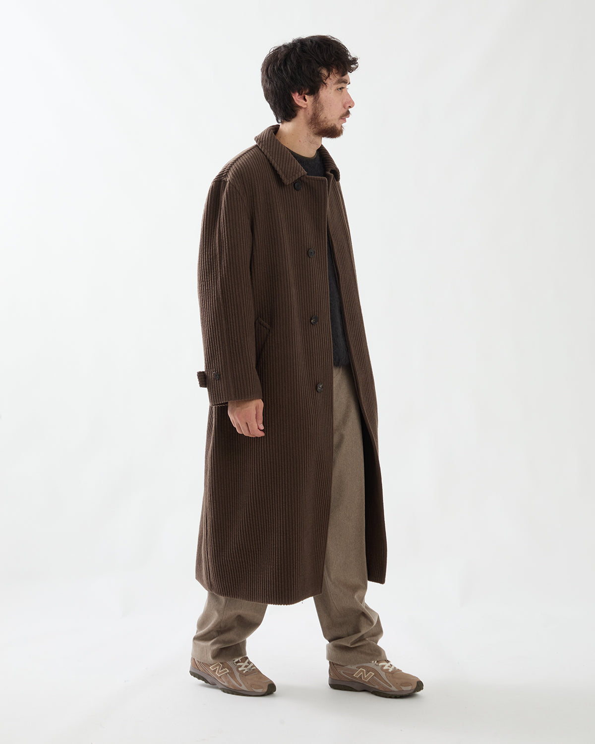 WOOL CASHMERE CORDUROY SOUTIEN COLLAR COAT