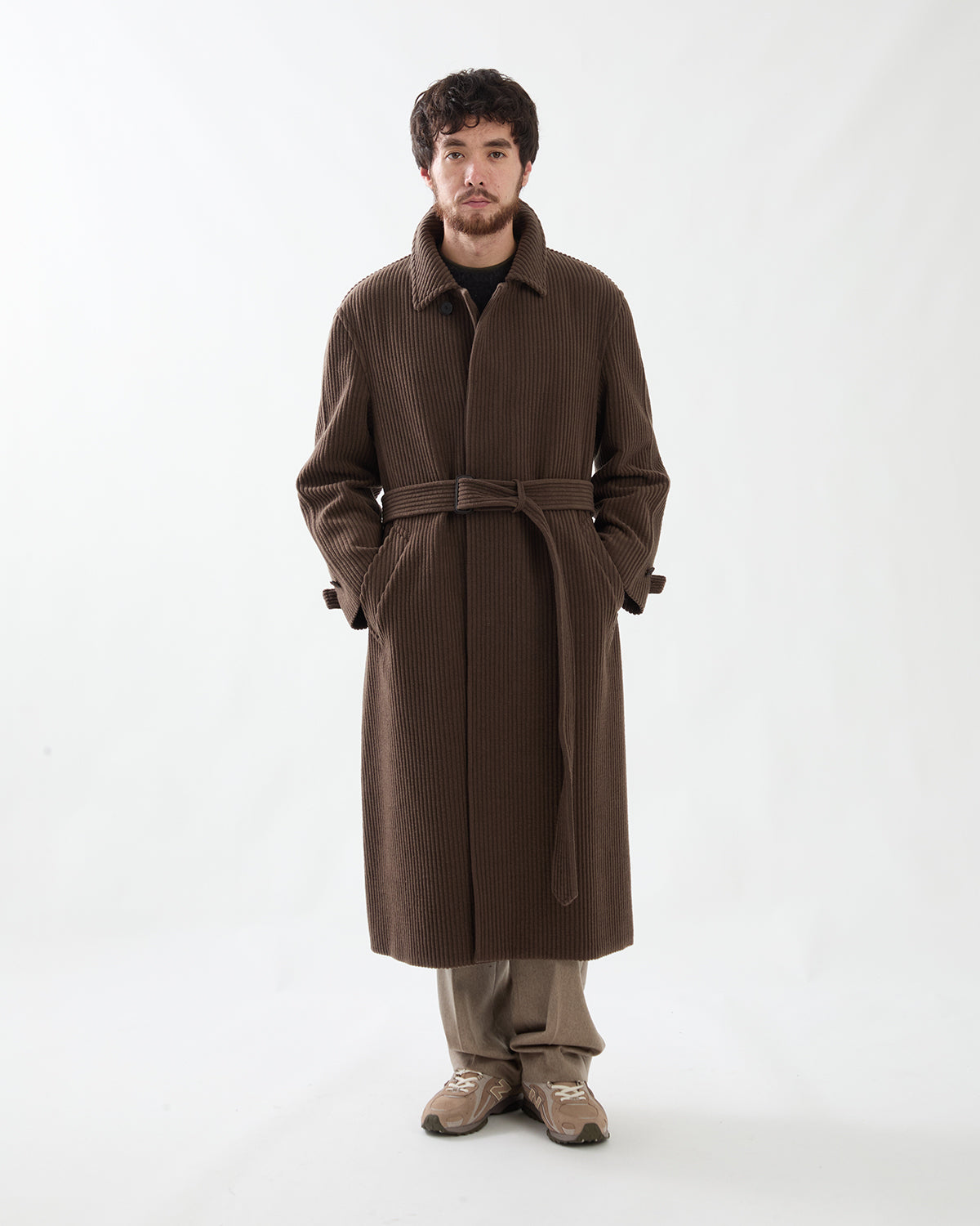 WOOL CASHMERE CORDUROY SOUTIEN COLLAR COAT