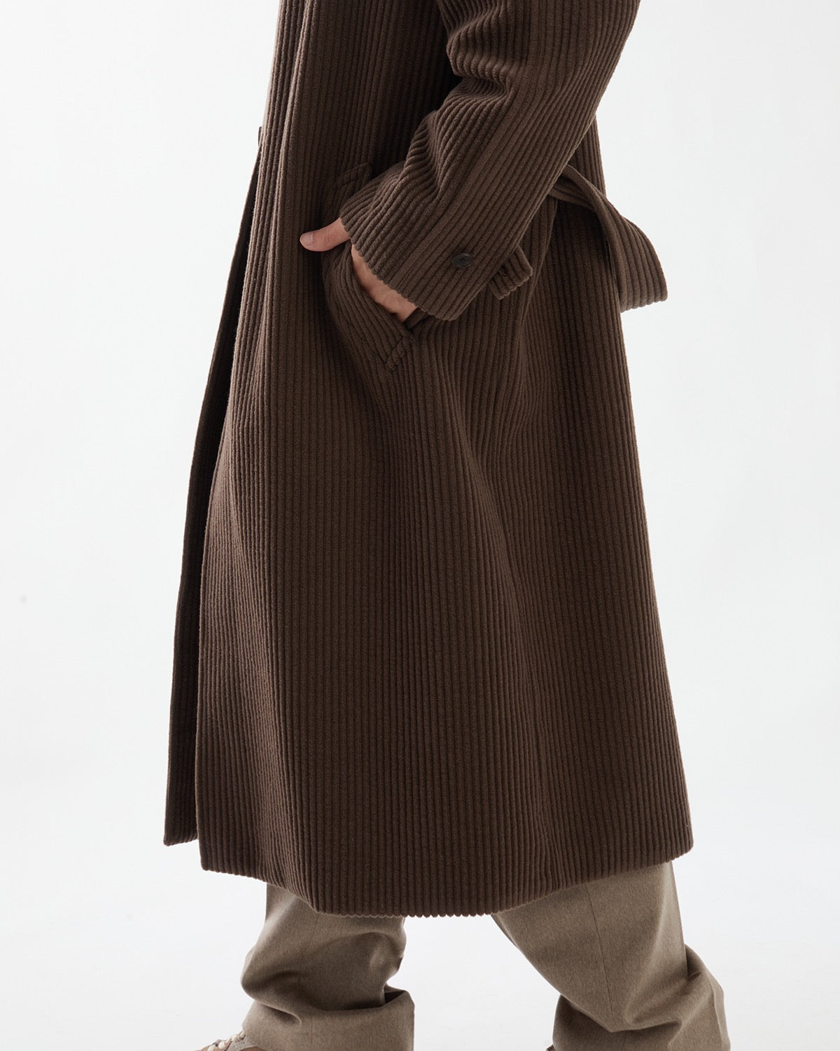WOOL CASHMERE CORDUROY SOUTIEN COLLAR COAT