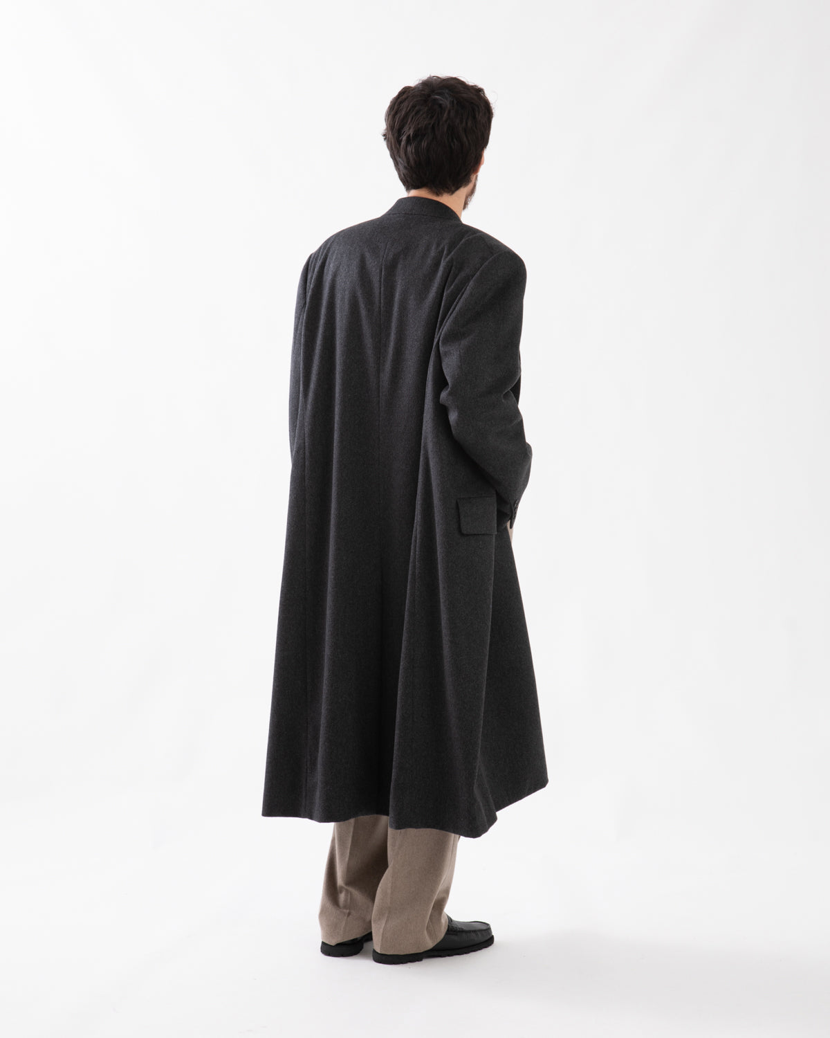 CASHMERE MOLESKIN DOUBLE-BREASTED COAT
