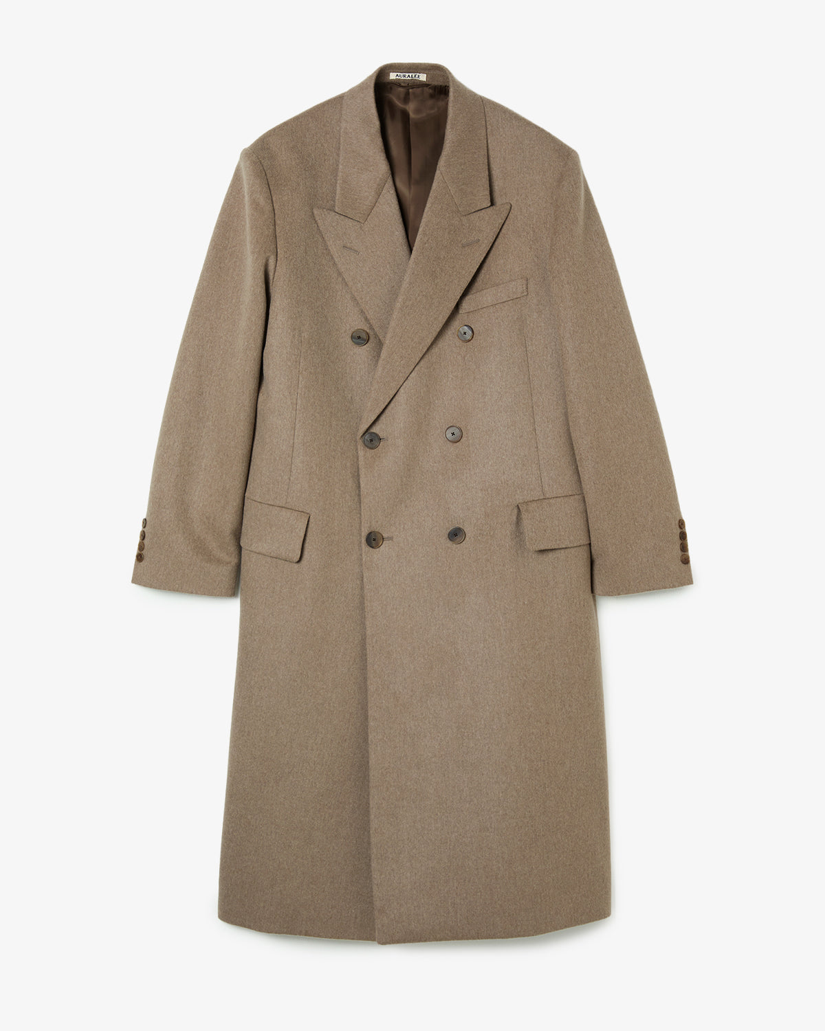 CASHMERE MOLESKIN DOUBLE-BREASTED COAT