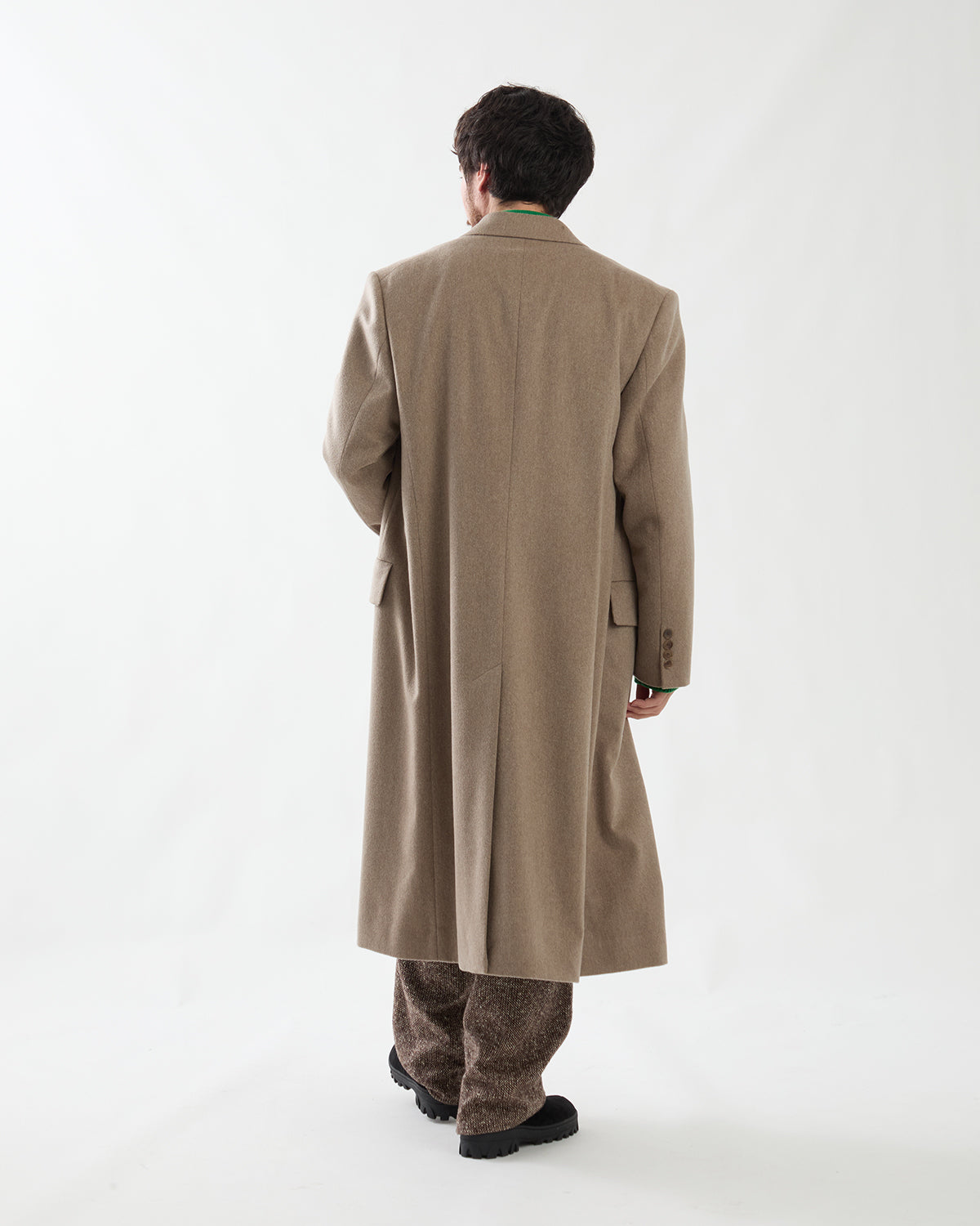 CASHMERE MOLESKIN DOUBLE-BREASTED COAT