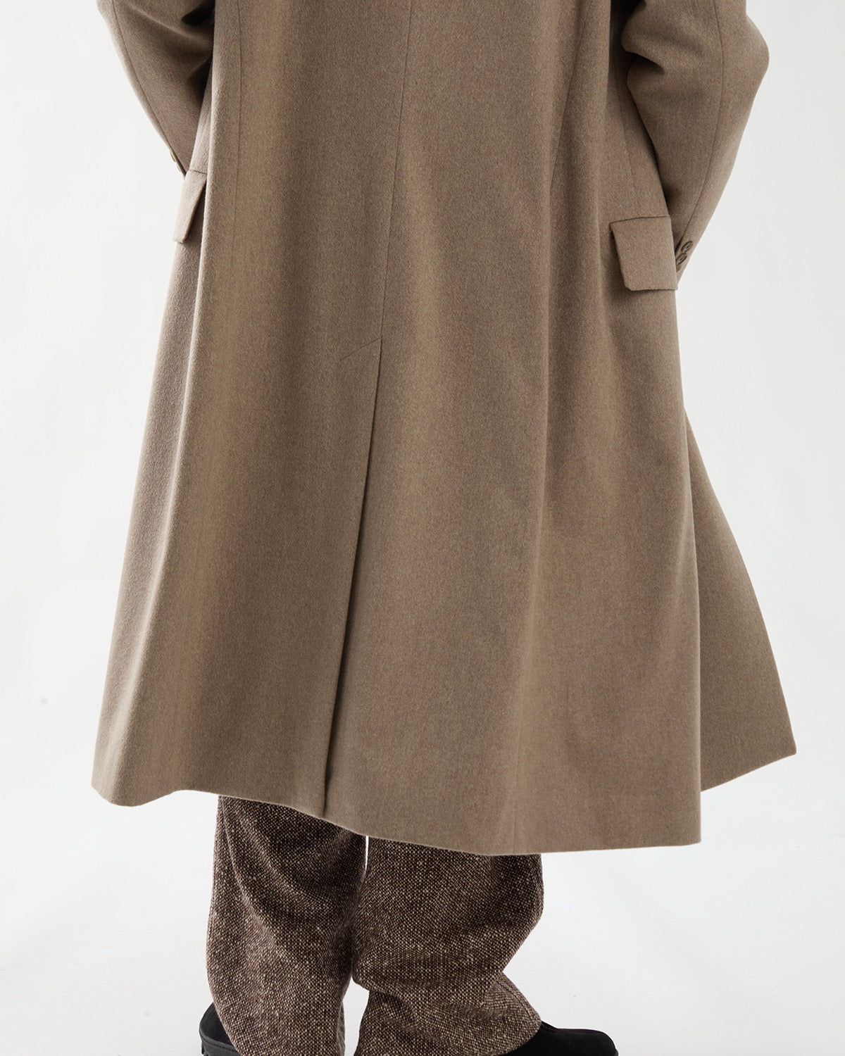 CASHMERE MOLESKIN DOUBLE-BREASTED COAT