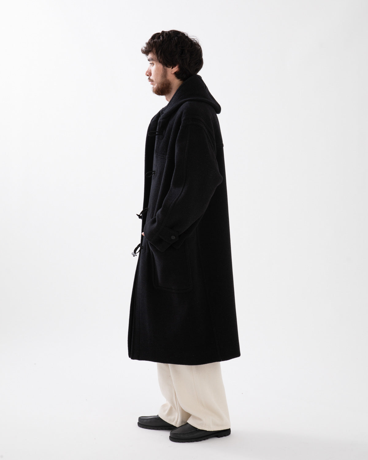 WOOL HERRINGBONE DUFFLE COAT