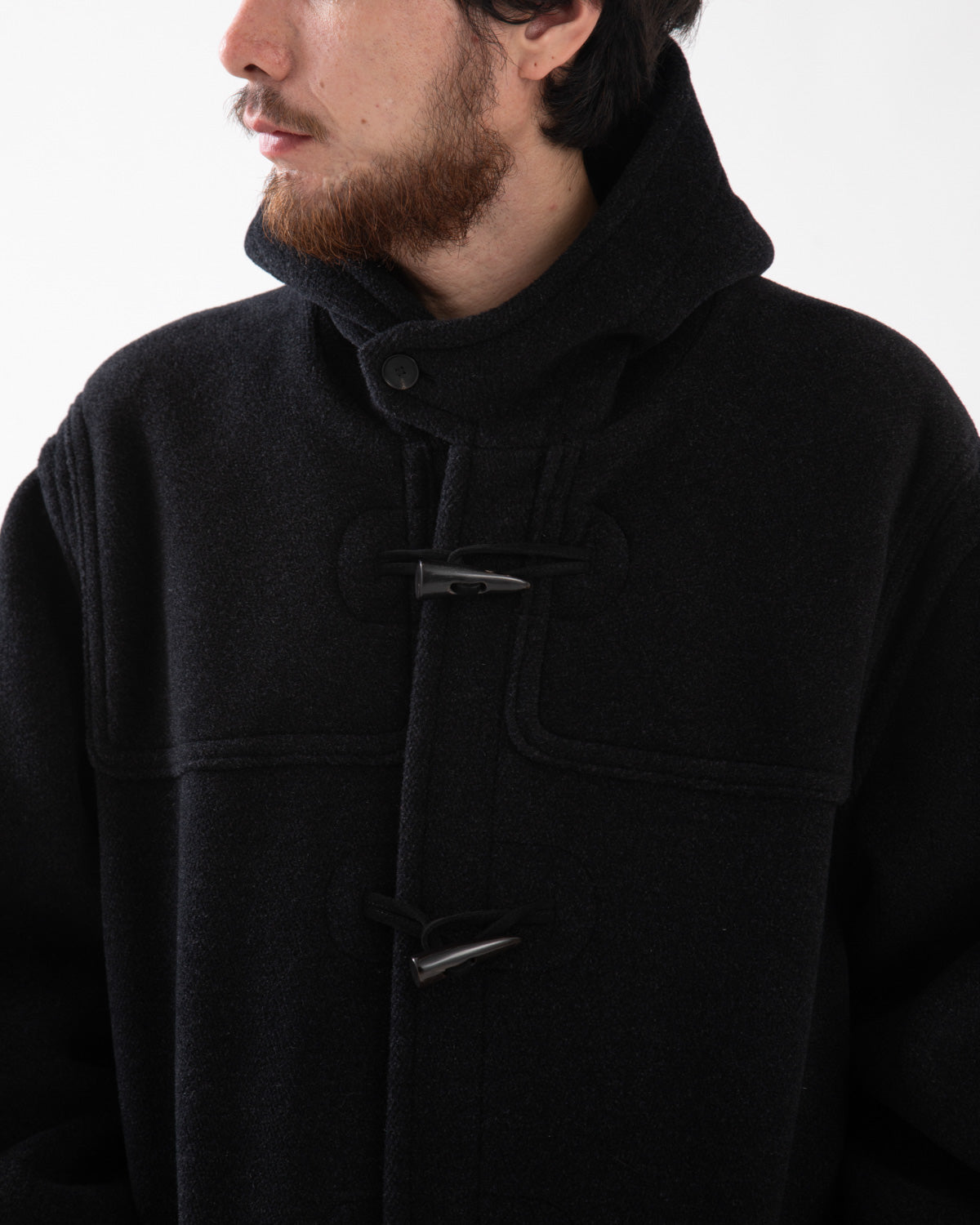 WOOL HERRINGBONE DUFFLE COAT