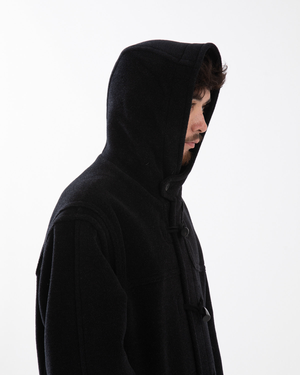 WOOL HERRINGBONE DUFFLE COAT