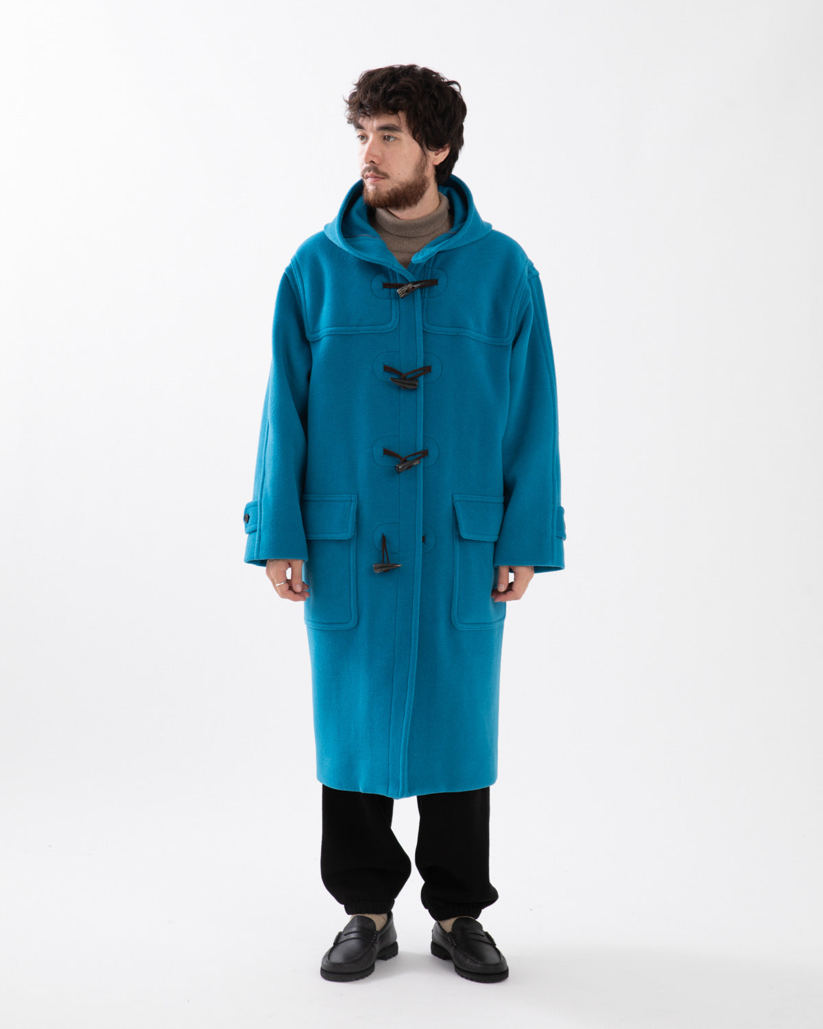 WOOL HERRINGBONE DUFFLE COAT