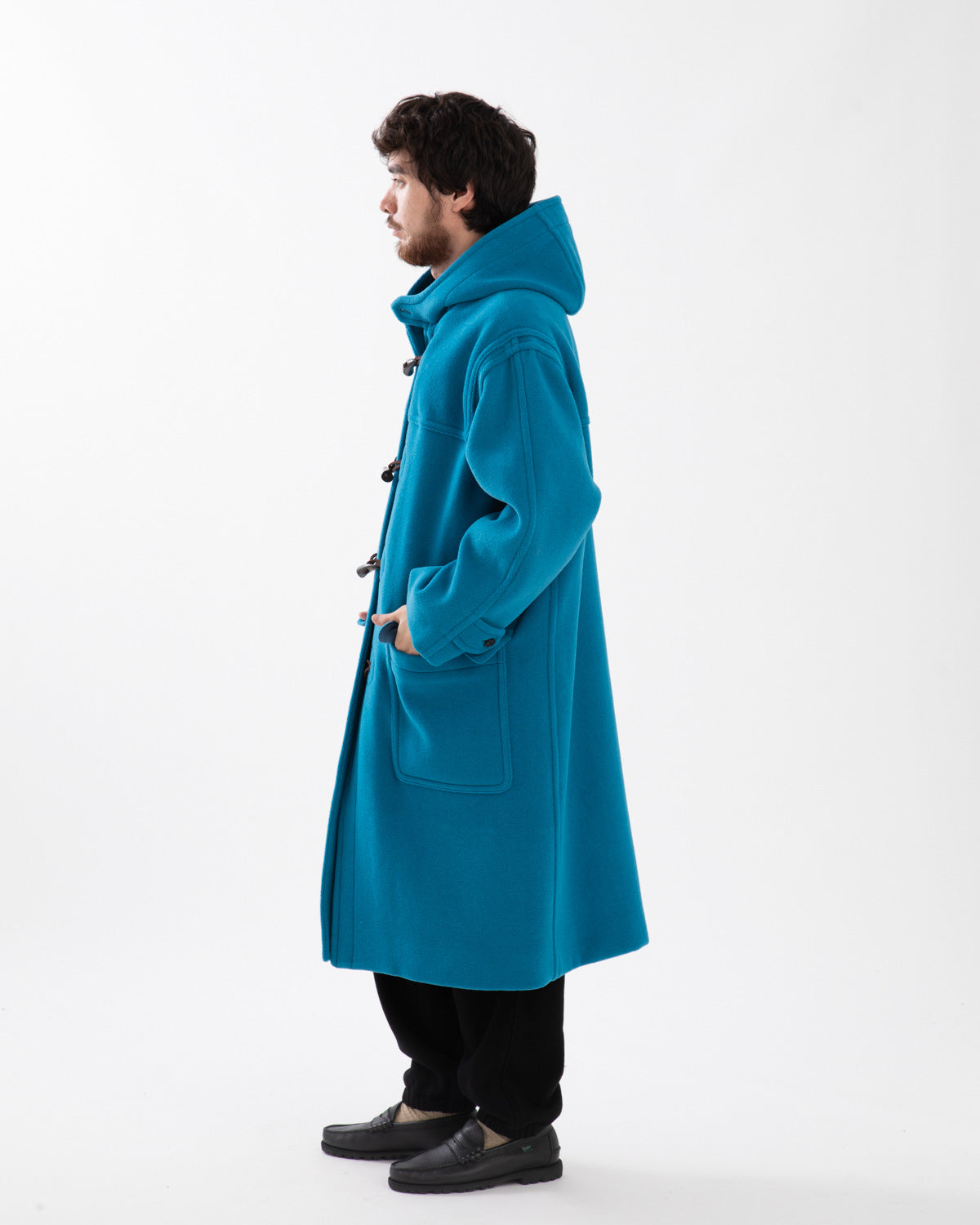 WOOL HERRINGBONE DUFFLE COAT
