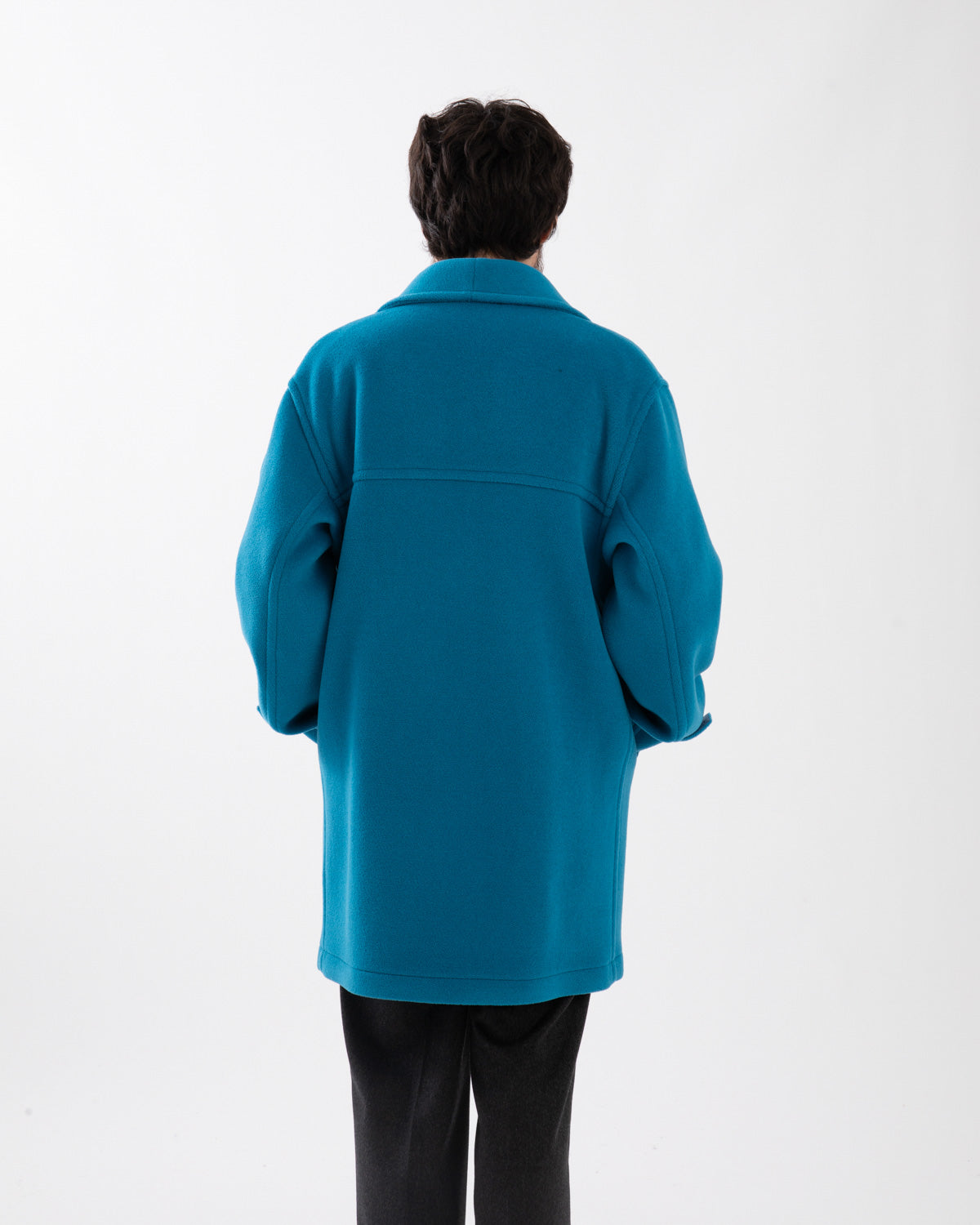 WOOL HERRINGBONE SHAWL COLLAR COAT