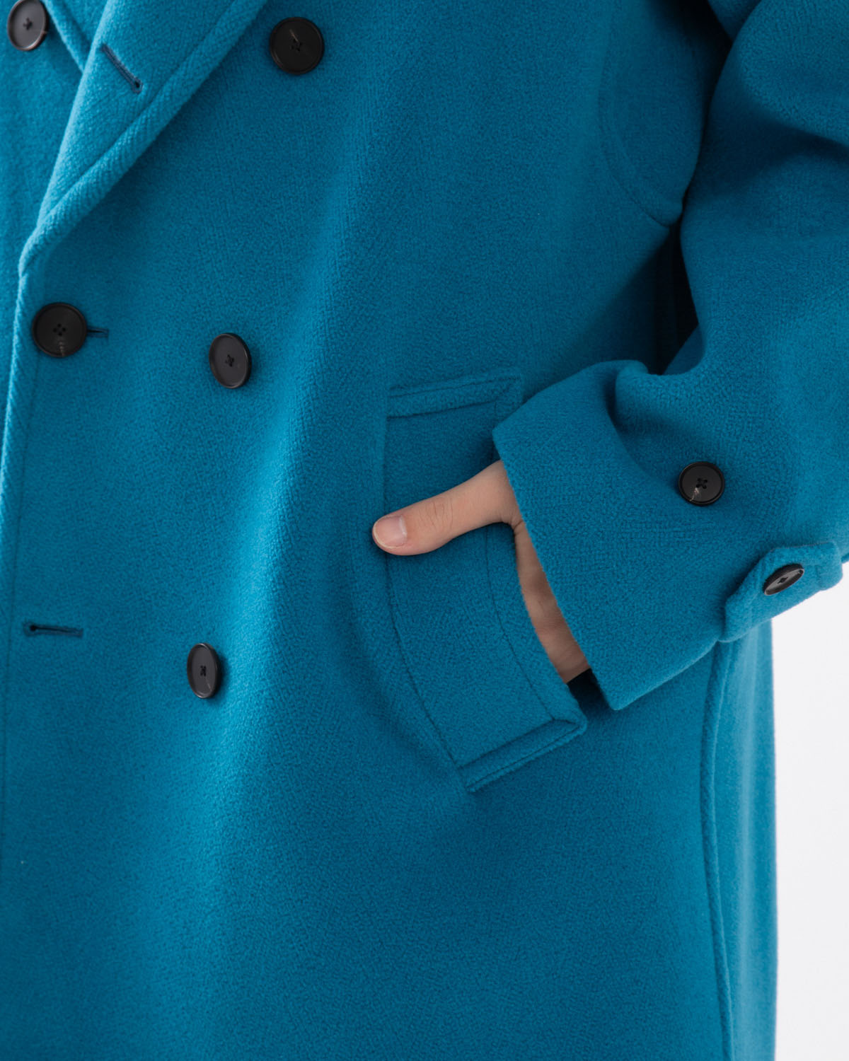 WOOL HERRINGBONE SHAWL COLLAR COAT