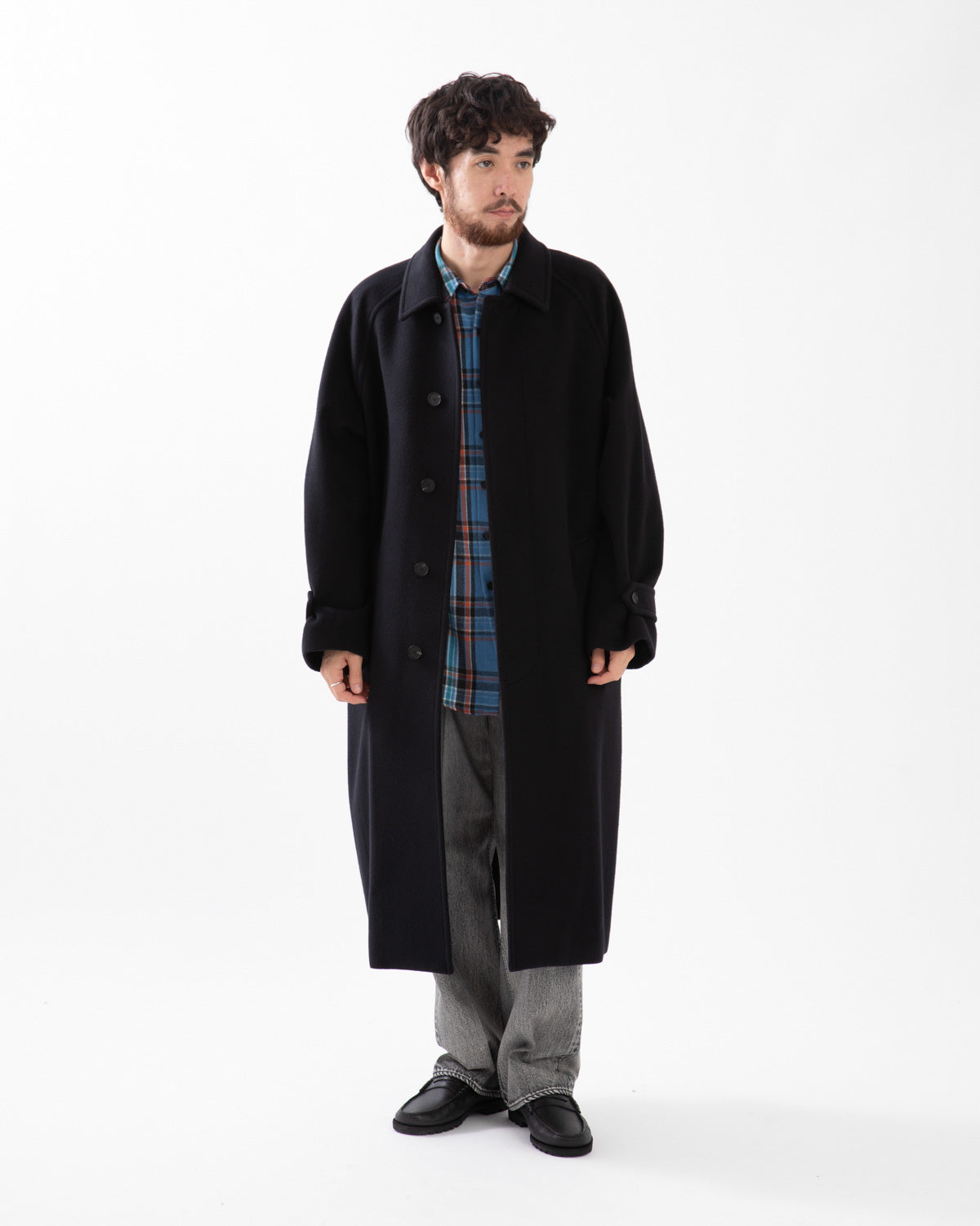 SUPER FINE WOOL MOSSER SOUTIEN COLLAR COAT