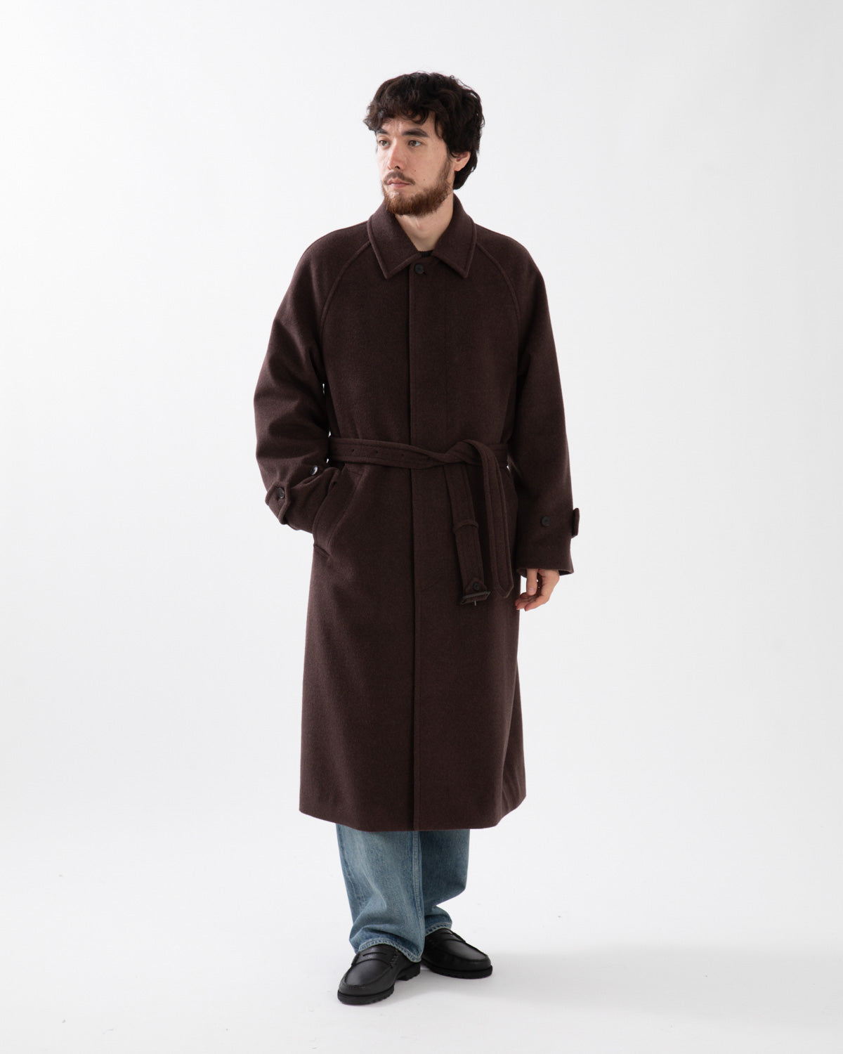 SUPER FINE WOOL MOSSER SOUTIEN COLLAR COAT