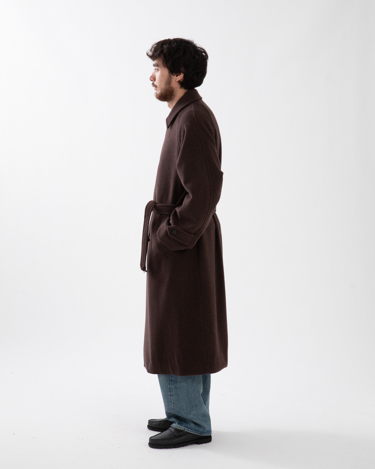 SUPER FINE WOOL MOSSER SOUTIEN COLLAR COAT