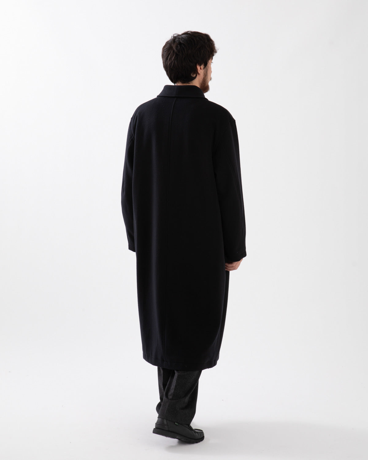 SUPER FINE WOOL MOSSER SHAWL COLLAR COAT