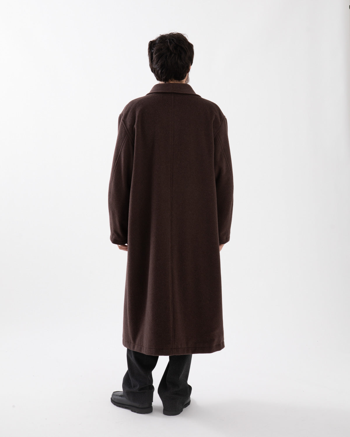 SUPER FINE WOOL MOSSER SHAWL COLLAR COAT