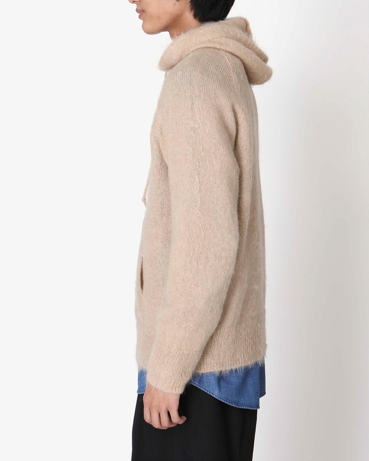 BRUSHED SUPER KID MOHAIR KNIT P/O PARKA