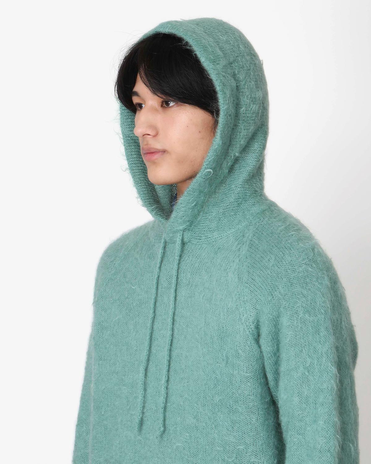 BRUSHED SUPER KID MOHAIR KNIT P/O PARKA