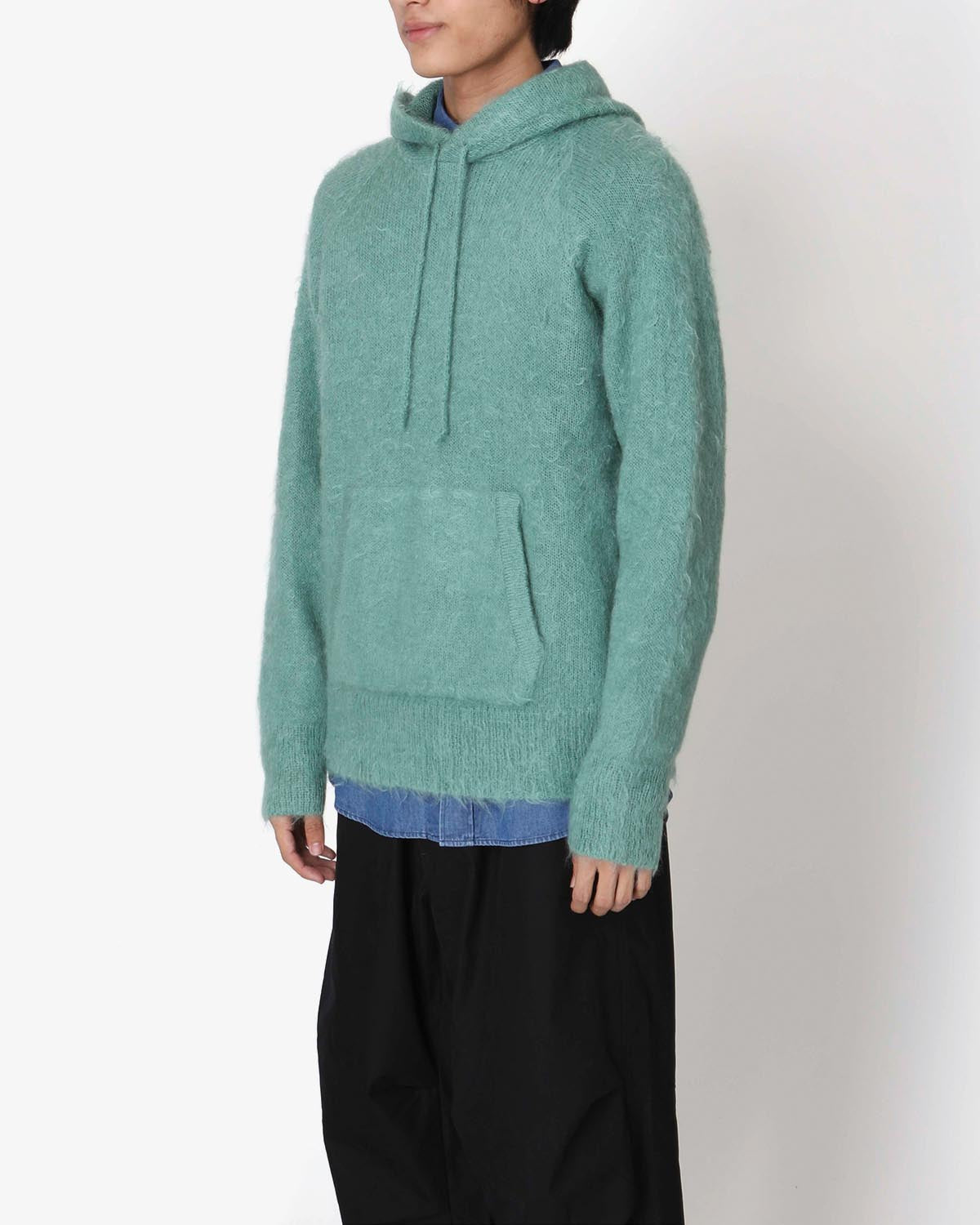 BRUSHED SUPER KID MOHAIR KNIT P/O PARKA