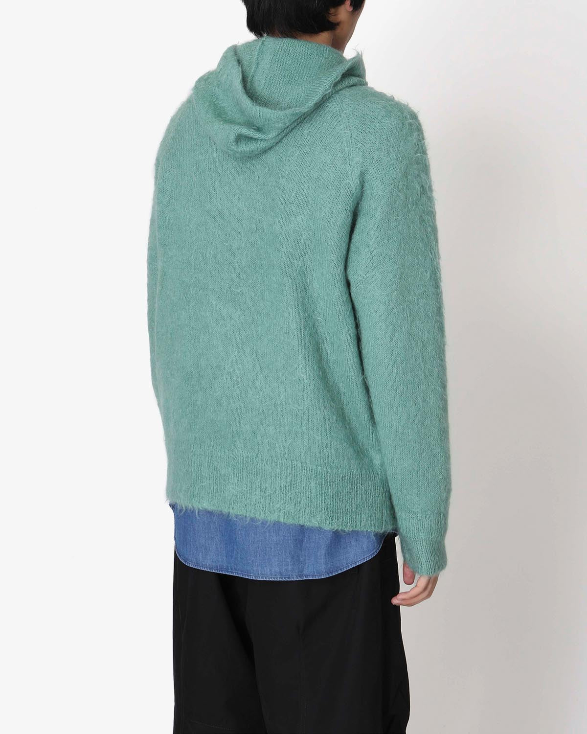 BRUSHED SUPER KID MOHAIR KNIT P/O PARKA