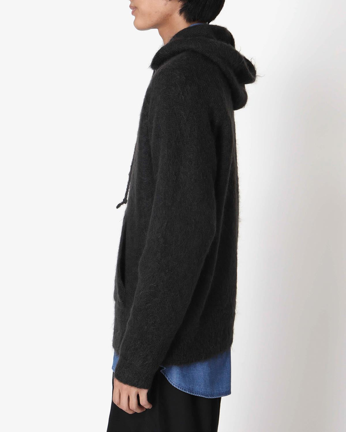 BRUSHED SUPER KID MOHAIR KNIT P/O PARKA