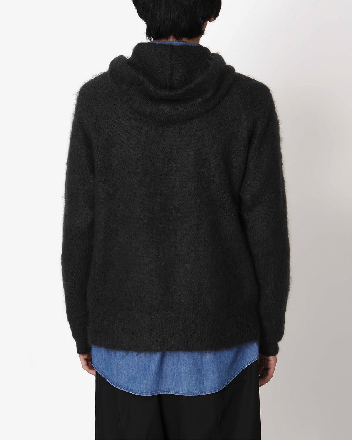 BRUSHED SUPER KID MOHAIR KNIT P/O PARKA