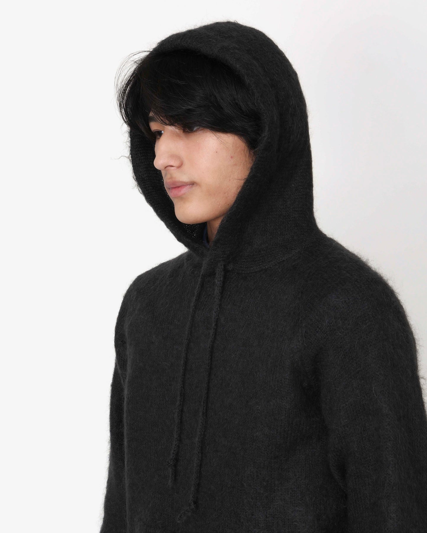 BRUSHED SUPER KID MOHAIR KNIT P/O PARKA