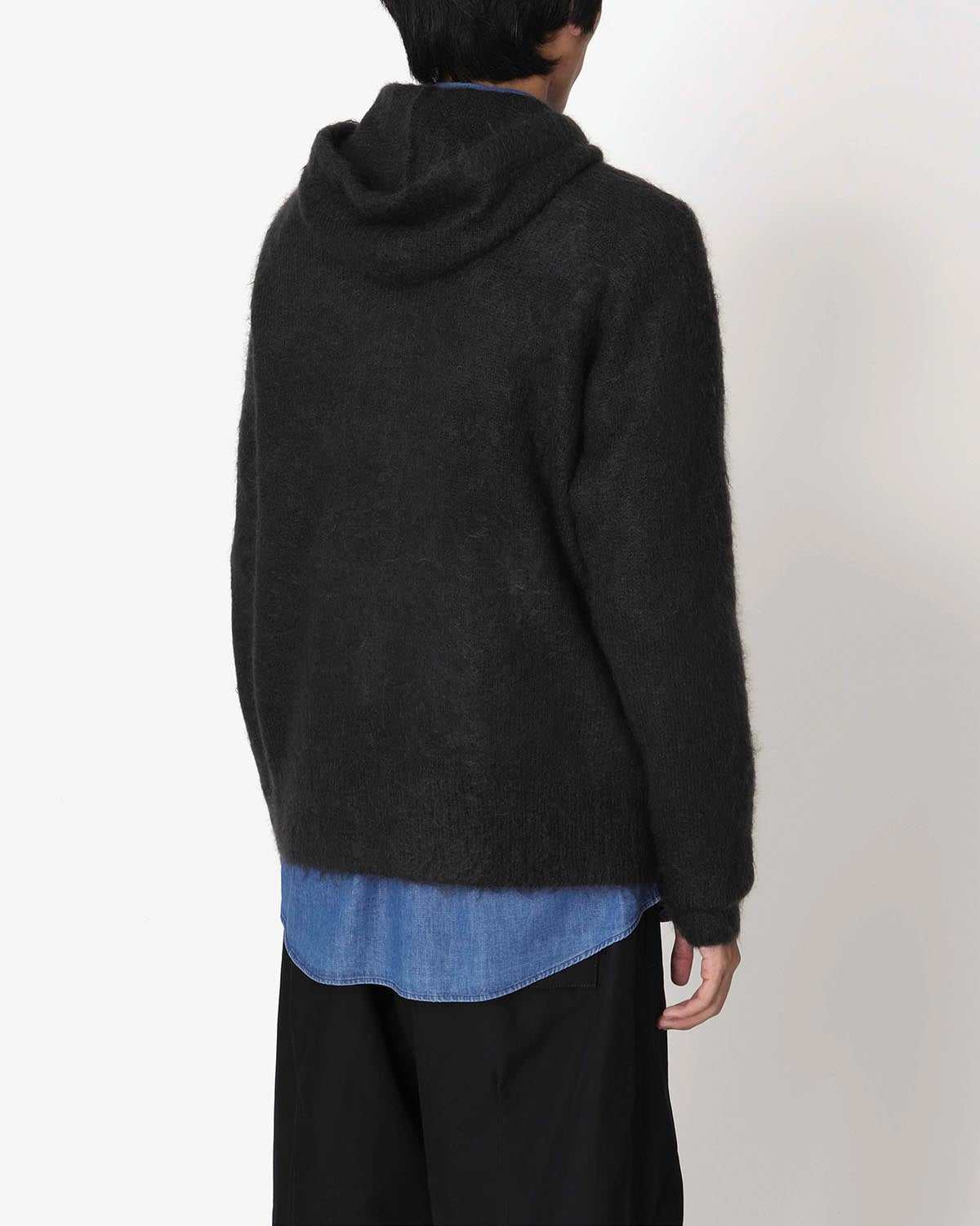 BRUSHED SUPER KID MOHAIR KNIT P/O PARKA