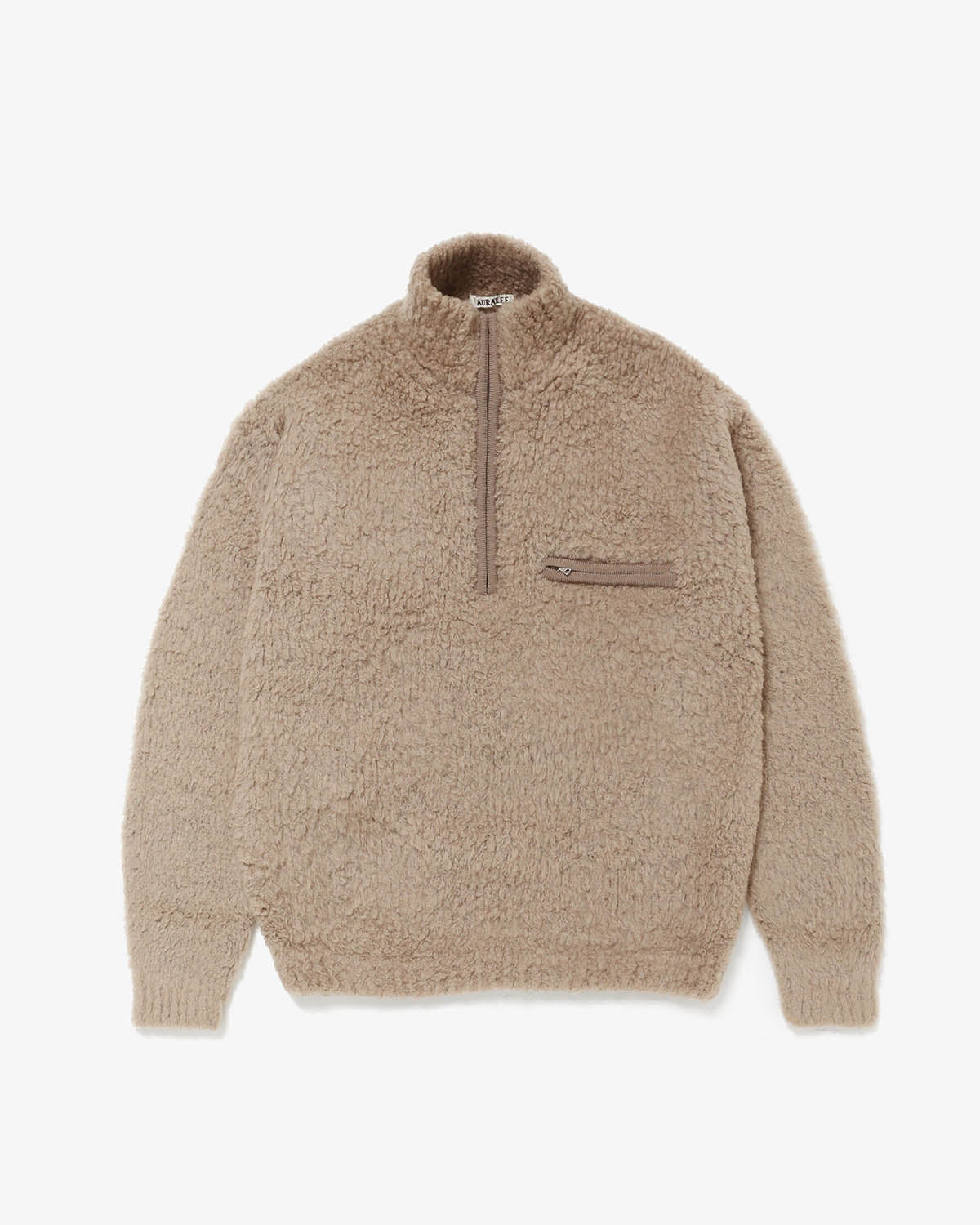 MERINO WOOL BOA KNIT HALF ZIP P/O