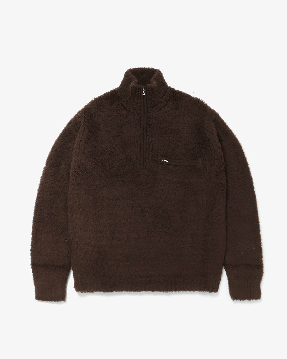 MERINO WOOL BOA KNIT HALF ZIP P/O