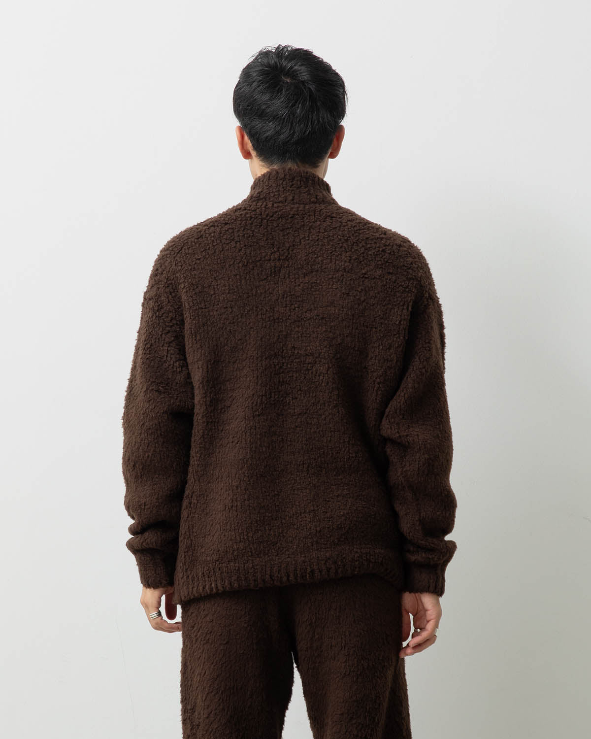 MERINO WOOL BOA KNIT HALF ZIP P/O