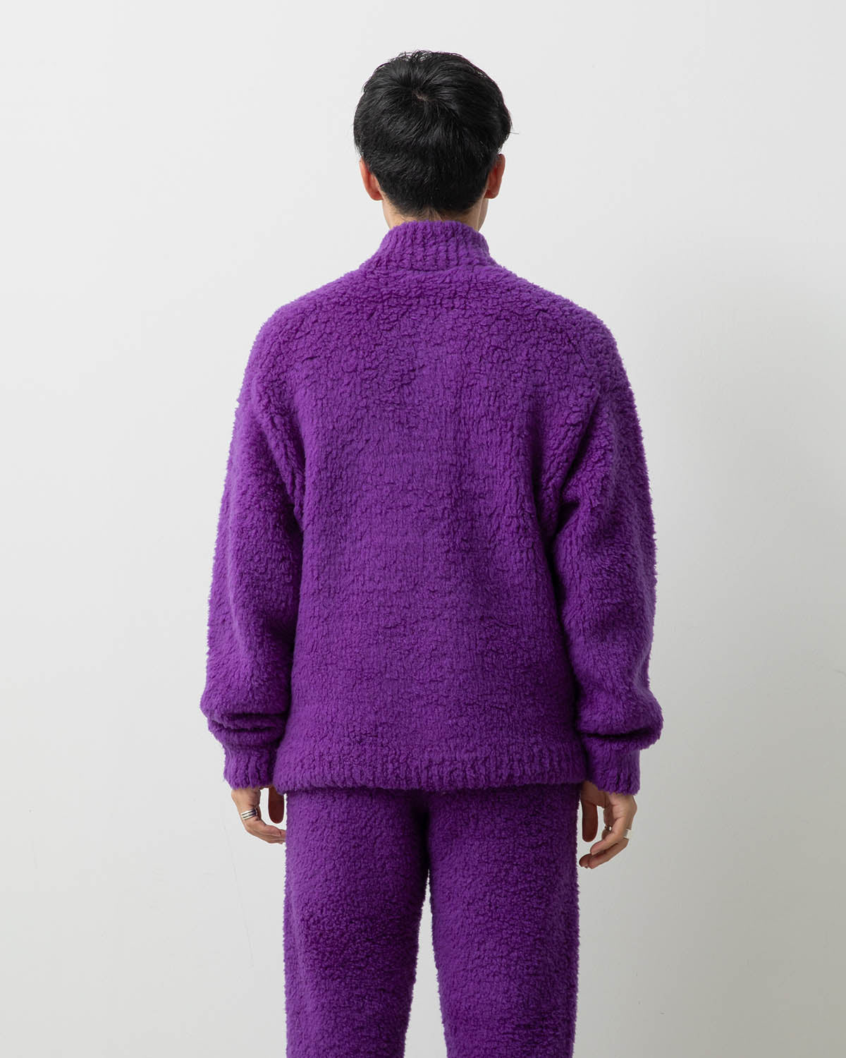 MERINO WOOL BOA KNIT HALF ZIP P/O