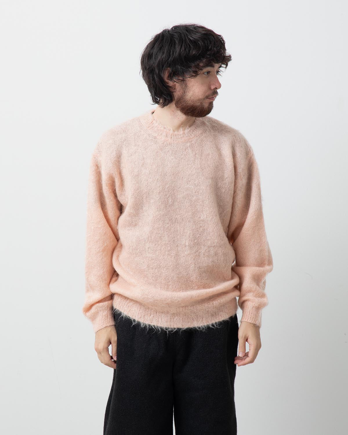 BRUSHED SUPER KID MOHAIR KNIT P/O