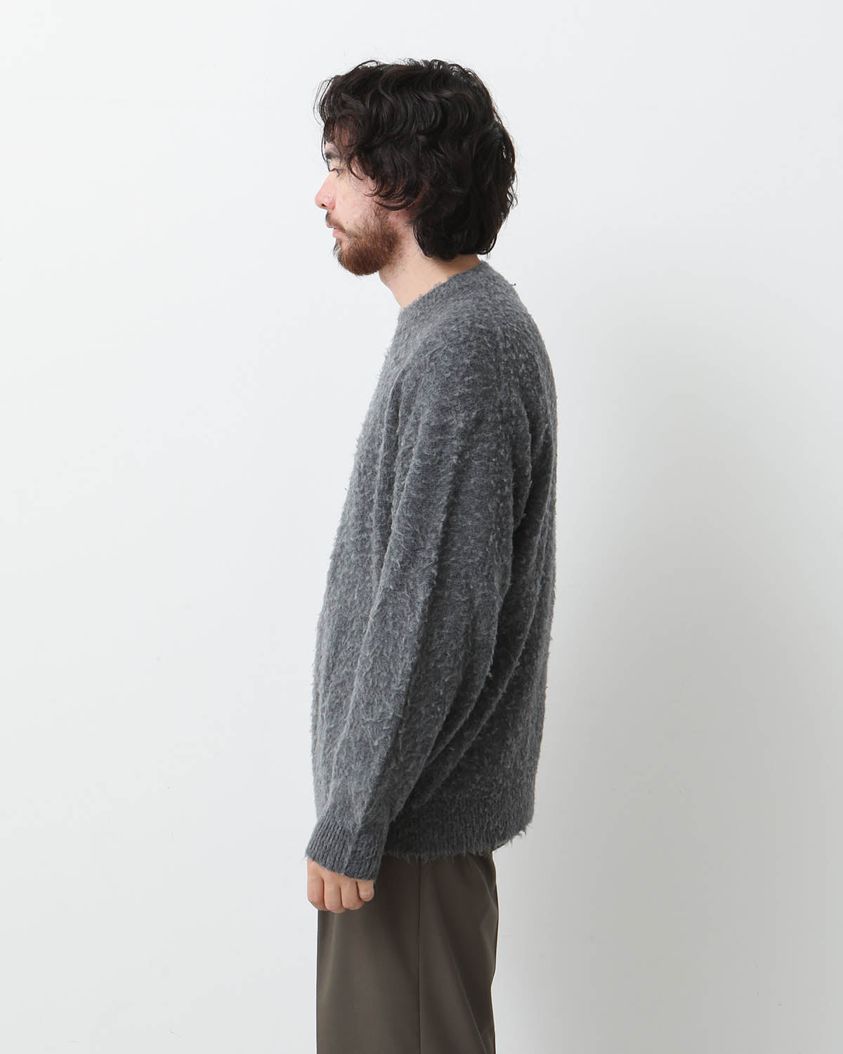 BRUSHED WOOL CASHMERE SILK KNIT P/O