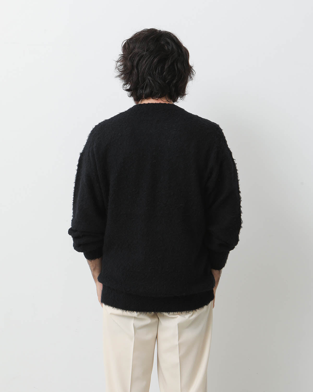 BRUSHED WOOL CASHMERE SILK KNIT P/O